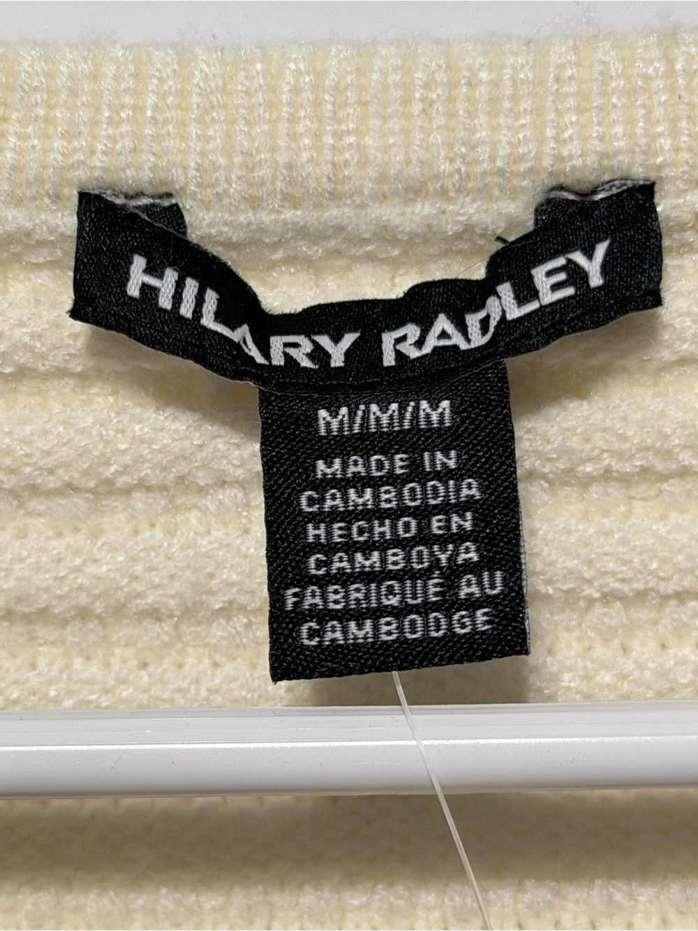 Hilary Radley Cream Button Front Cardigan NWT Size Medium - Picture 10 of 10